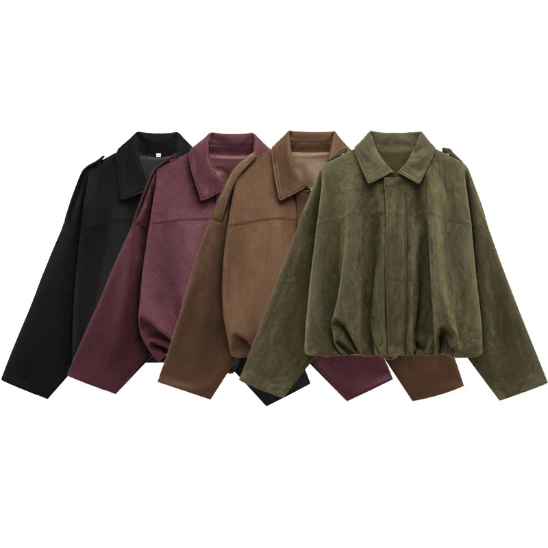 veste suédine oversize