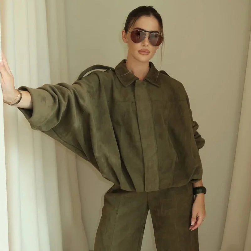 veste suédine oversize