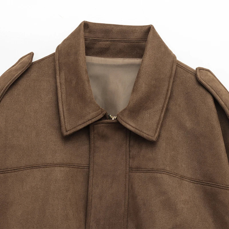 veste suédine oversize