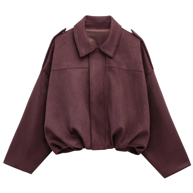 veste suédine oversize